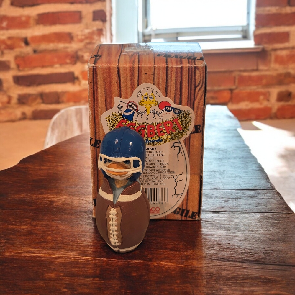 Enesco Eggbert Football Figurine - Brown and Blue